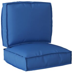 vidaXL Set de coussins de palette 2 Pièces Bleu royal Tissu Oxford