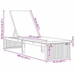 vidaXL Transat 1-personne Marron 200 x 55 x 94cm Bois d'acacia massif