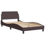 vidaXL Cadre de lit sans matelas Hanko marron foncé 100x200 cm tissu