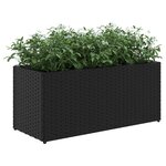 vidaXL Jardinière avec 2 pots noir 72x30x32 cm résine tressée