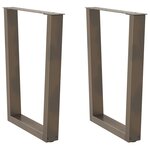 vidaXL Pieds de table à manger en forme de V  2 pièces  acier naturel  60 x (72-73 3) cm