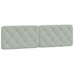 vidaXL Coussin de tête de lit gris clair 183 cm velours