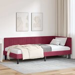 vidaXL Cadre de lit d'angle Rouge bordeaux 90 x 190 cm Velours