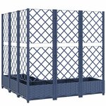 vidaXL Jardinière avec treillis bleu gris 120x120x121 5 cm PP