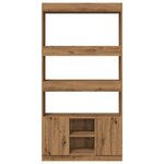 vidaXL Buffet haut chêne artisanal 92x33x180 cm bois d'ingénierie