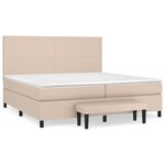 vidaXL Sommier à lattes de lit avec matelas Cappuccino 200x200 cm