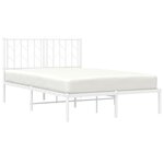vidaXL Cadre de lit métal sans matelas et tête de lit blanc 120x200 cm