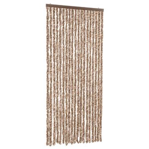 vidaXL Rideau anti-mouches beige et marron foncé 56x200 cm chenille