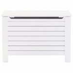 vidaXL Boîte de rangement avec couvercle RANA blanc bois massif de pin