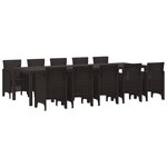 Ensemble de Salle à Manger de Jardin 11 Pièces en Poly Rattan Marron