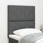 vidaXL Tête de lit en tissu gris foncé avec design en blocs de diamant  80 cm