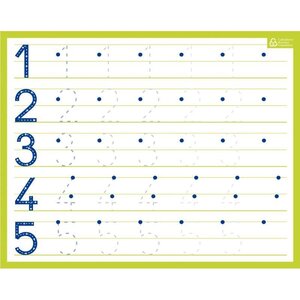 CBG Ardoise blanche effaçable à sec format 21 x 26,5cm, avec les chiffres de 1 à 10