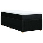 vidaXL Sommier à lattes de lit et matelas Noir 80x200 cm Tissu