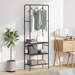 vidaXL Portant à vêtements avec étagères Chêne fumé 60 x 30 x 171 cm