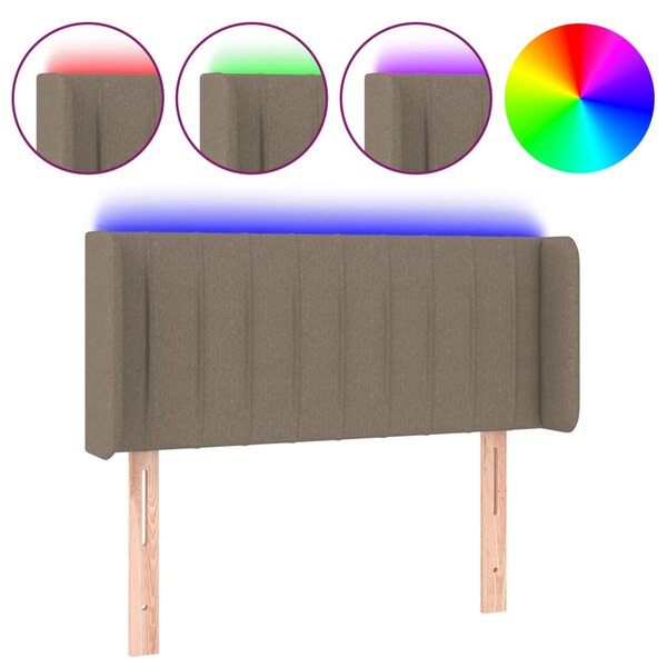 vidaXL Tête de lit à LED Taupe 93x16x78/88 cm Tissu