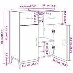 vidaXL Buffet Chêne artisanal 69 5 x 34 x 90 cm Bois d'ingénierie