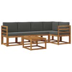 vidaXL Ensemble de canapés d'extérieur 6 pc Naturel et Anthracite
