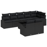 vidaXL Ensemble de canapés de jardin 9 pièces avec coussins beige poly rotin