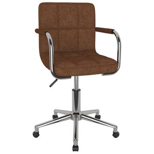 vidaXL Chaise pivotante de bureau Marron Tissu