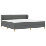 vidaXL Lit à ressorts avec matelas Gris foncé 200 x 200 cm tissu