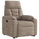 vidaXL Fauteuil inclinable de massage électrique taupe