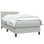vidaXL Sommier à lattes de lit et matelas gris clair 90x220 cm velours