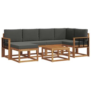 vidaXL Ensemble de canapés d'extérieur 7 pc Naturel et Anthracite