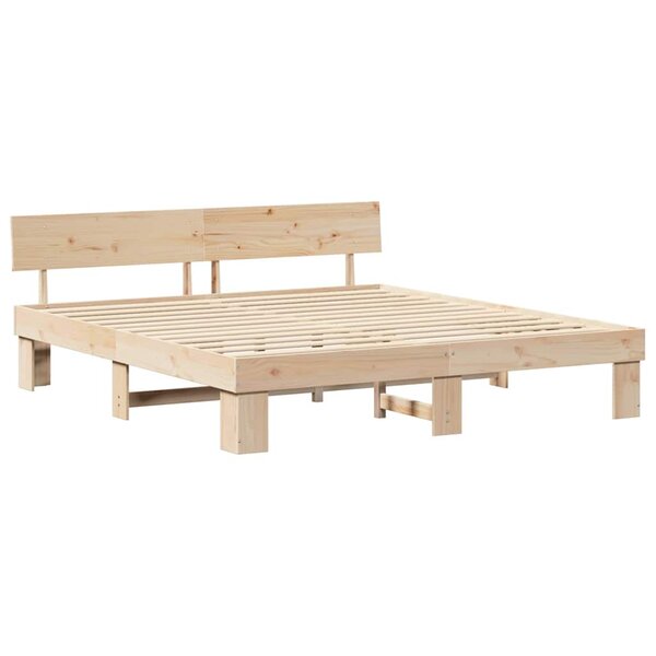 vidaXL Cadre de lit Marron 180 x 200 cm Bois massif en pin