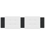 vidaXL Coussin de tête de lit Zadar blanc et noir 183 cm similicuir