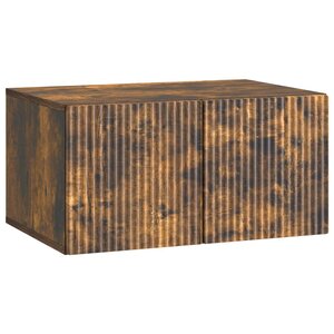 vidaXL Meuble TV mural 59 5 x 41 x 30 cm Chêne fumé Bois d'ingénierie