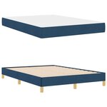 vidaXL Lit à ressorts Bleu  marron 140 x 200 cm Tissu  Bois Engineered
