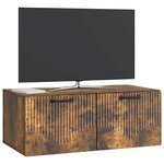 vidaXL Meuble TV mural Chêne fumé 78 5 x 41 x 30 cm Bois d'ingénierie