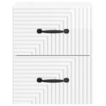 vidaXL Cabinet de chevet mural Blanc brillant 34 5 x 33 x 40 cm
