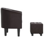 vidaXL Chaise cabriolet avec repose-pied marron similicuir