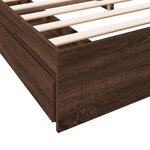 vidaXL Cadre de lit avec tiroirs sans matelas chêne marron 200x200 cm