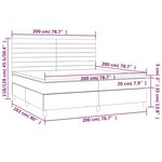 vidaXL Sommier à lattes de lit et matelas et LED Crème 200x200cm Tissu