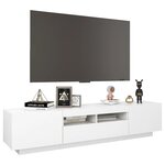 vidaXL Meuble TV avec lumières LED Blanc 180x35x40 cm