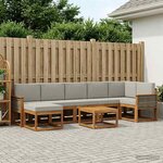 vidaXL Ensemble de canapés d'extérieur 8 Pièces Naturel et gris clair