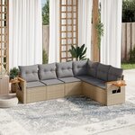vidaXL Salon de jardin avec coussins 6 Pièces beige résine tressée
