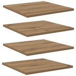 vidaXL Planches de bibliothèque   4 pièces  Chêne artisanal  40x40x1 5 cm  Bois d'ingénierie