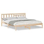 vidaXL Cadre de lit Marron 200 x 200 cm Bois massif en pin