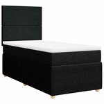 vidaXL Sommier à lattes de lit avec matelas Noir 90x200 cm Tissu