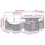 vidaXL Ensemble de canapé de jardin 7 Pièces Gris Poly rotin