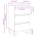 vidaXL Tables de chevet 2 Pièces blanc brillant 40x35x69 cm