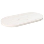 vidaXL Dessus de table blanc 60x30x2 5 cm bois de pin massif ovale