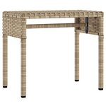 vidaXL Chaise longue avec auvent et table beige résine tressée