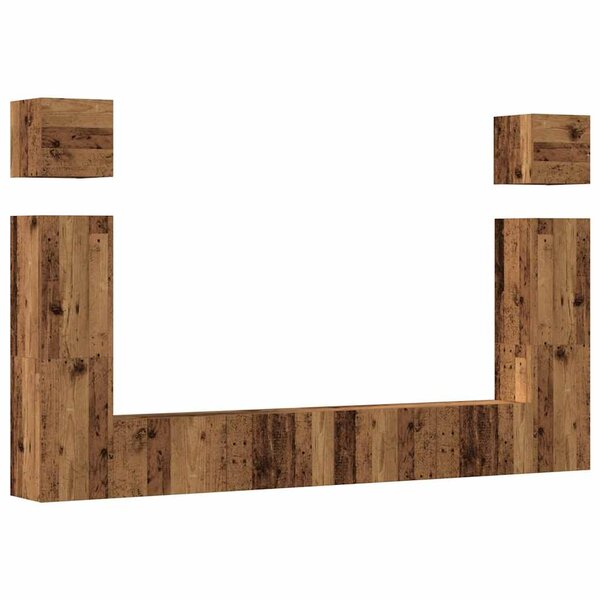 vidaXL Ensemble de meuble TV mural 6 Pièces vieux bois bois d'ingénierie