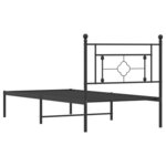 vidaXL Cadre de lit métal sans matelas avec tête de lit noir 100x190cm
