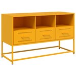 vidaXL Meuble TV jaune moutarde 100 5x39x60 5 cm acier