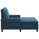 vidaXL Chaise longue avec coussin Bleu 91 x 157 x 91 cm Velours